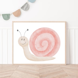 Poster Schnecke A4 | Bild Kinderzimmer | Geschenk zur Geburt | Wandbild Babyzimmer | Tierposter | Kinderzimmer Poster | Kinderbild