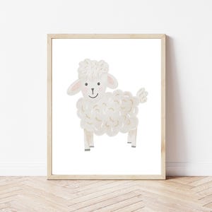 Poster Schaf A4 | Bild Kinderzimmer | Geschenk zur Geburt | Wandbild Babyzimmer | Tierposter | Kinderposter | Bauernhof Tiere Bilder