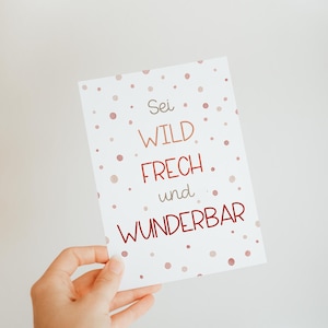 Karte "sei, wild, frech & wunderbar" – Handgemaltes Aquarellmotiv | A6 Karte | Karte Cockapoo | Grußkarte | Postkarte | Karte zur Geburt
