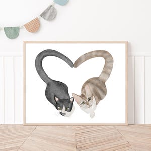 Poster Katzen A4 | Bild Kinderzimmer | Geschenk zur Geburt | Wandbild Babyzimmer | Tierposter | Kinderposter | Kinderzimmer Poster
