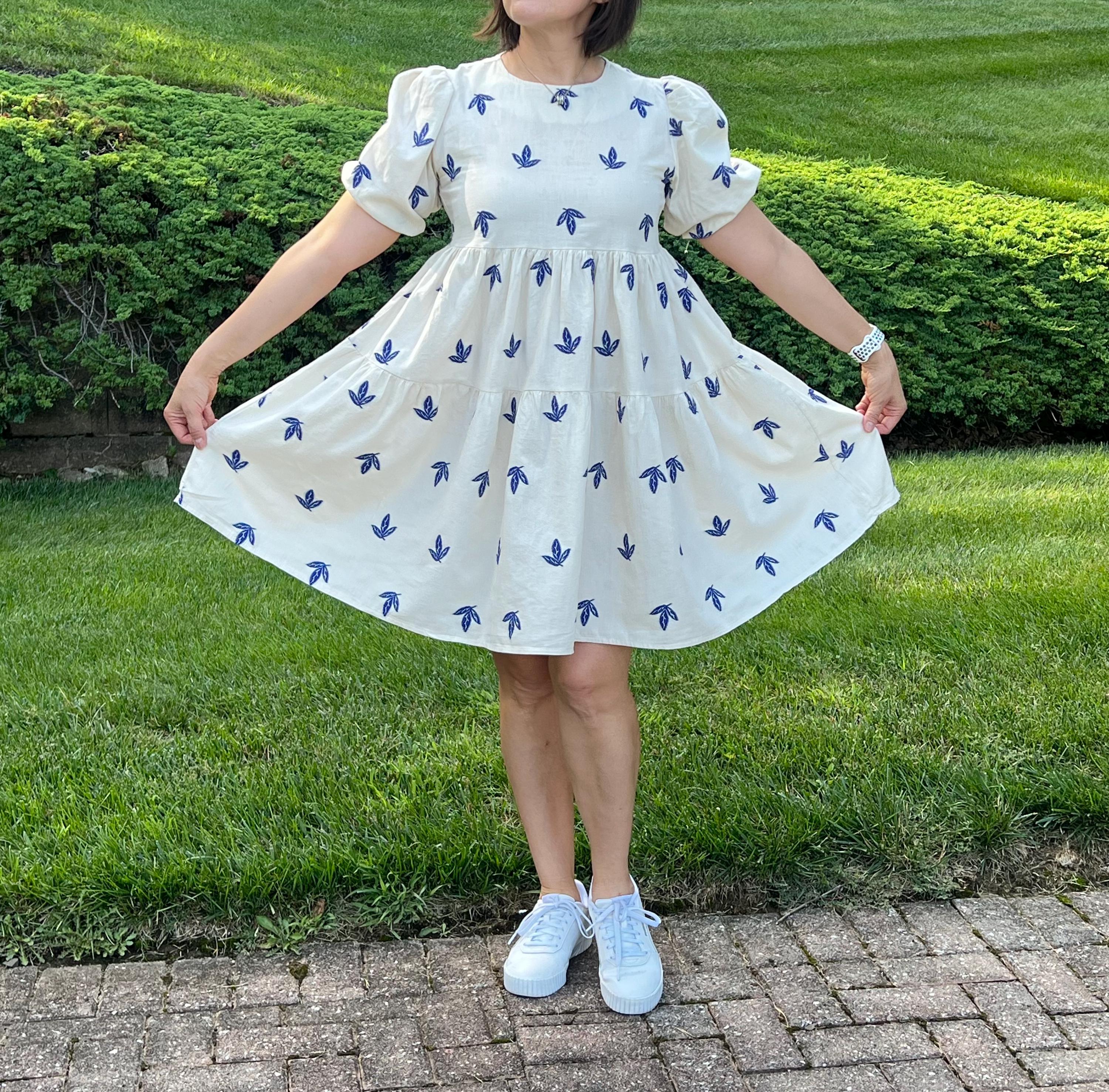 Short Puff Sleeve Blue Dress - Etsy