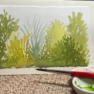 Hand Painted Botanical Greeting Card, blank inside