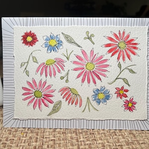 Hand Painted Wash & Ink Greeting Card, blank inside