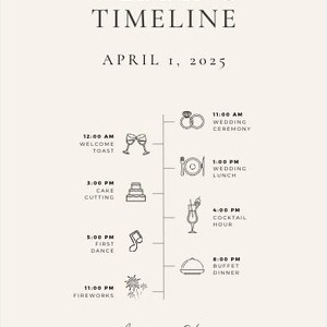 Elegant Simple Wedding Timeline