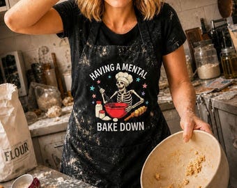 Skeleton Chef Apron, Funny Baking, Mental Bake Down, Halloween Cooking Gift