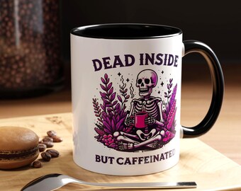 Cafeïnevrije koffiemok skelet, eigenzinnig cadeau, woondecoratie, Halloween, keukengerei, skelethumor, koffieliefhebber