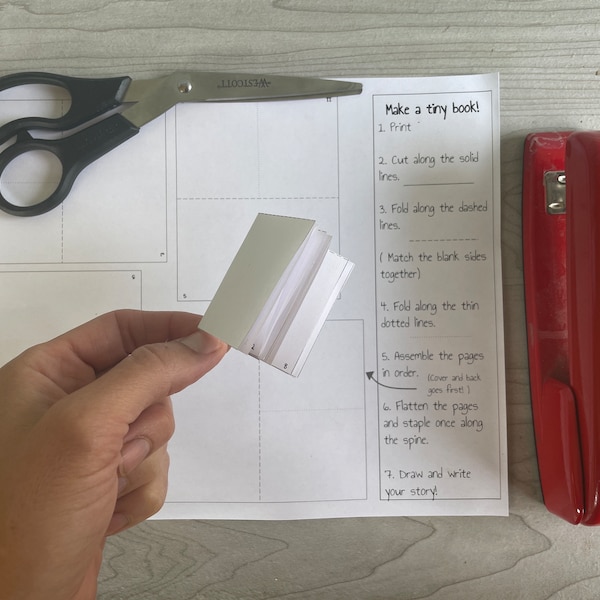 Tiny Book Printable Template - Bookish Party Activity - Make your own little books