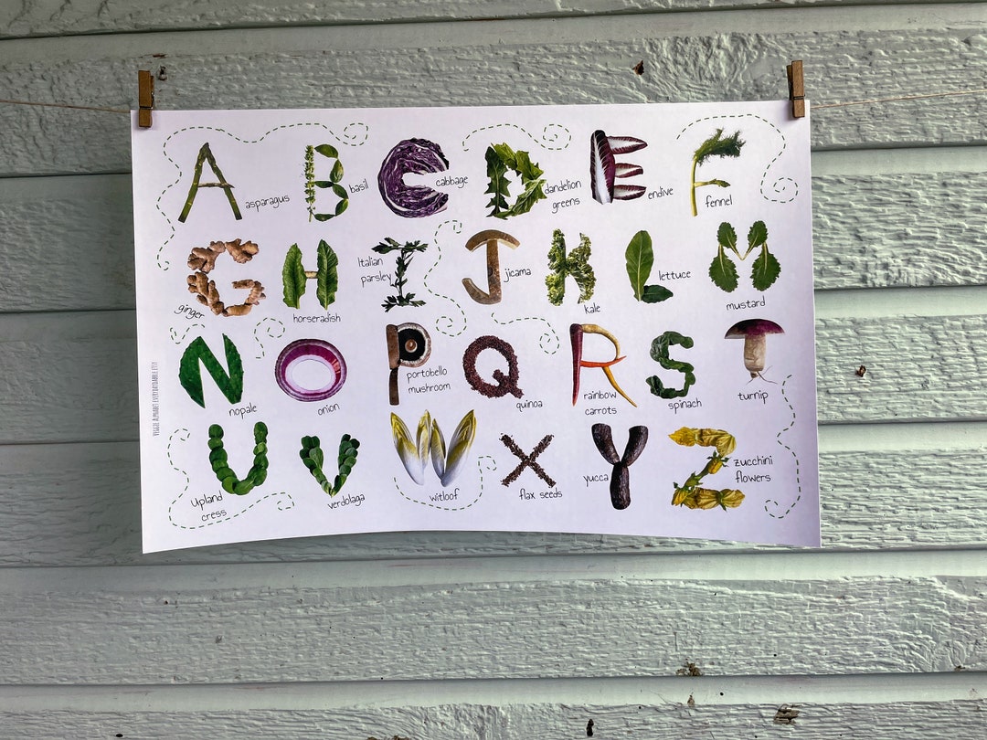 Vegetable Alphabet Placemat Printable 11 X 17 Toddler Food Etsy