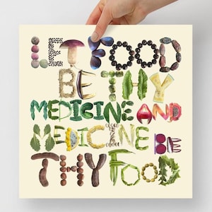 Let Food Be Thy Medicine Print for Framing - Dietitian Poster Wall Art - Functional Nutrition