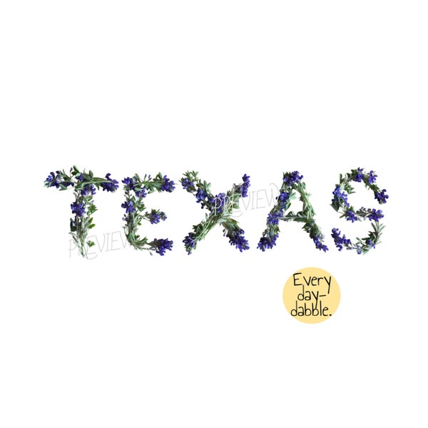 Texas Bluebonnet Digital Download SVG | Texas Blue Bonnets Texas Wolf Flower, Buffalo Clover | Texas State Outline SVG | Texas Outline