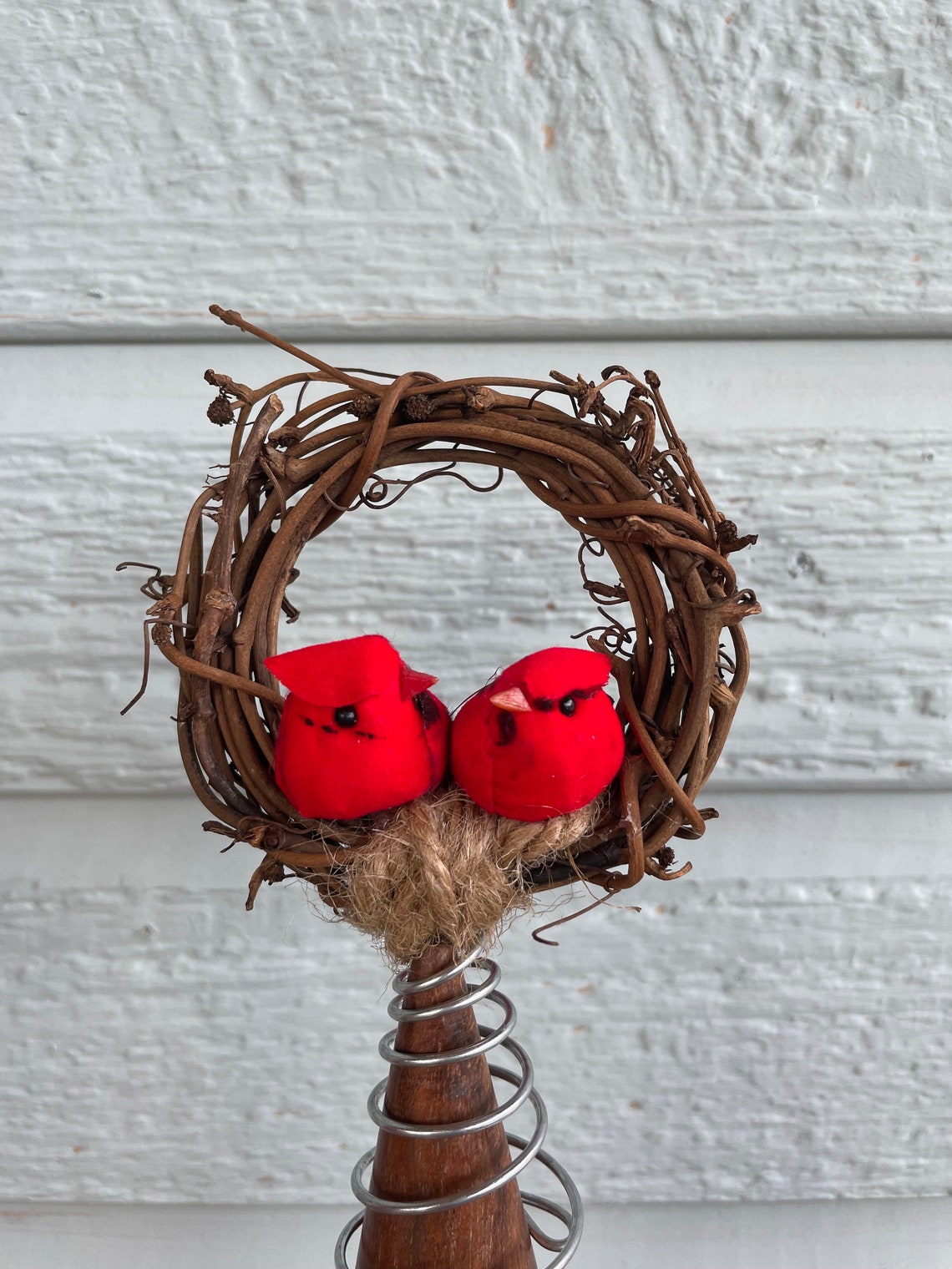 Red Bird Tree Topper Cardinal Tree Decoration Bird Tree Etsy