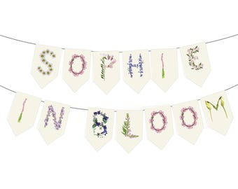 Baby in Bloom Banner - Personalized Wildflower Baby Shower Decor - Boho Garden Themed Baby Shower - DIY Unstrung