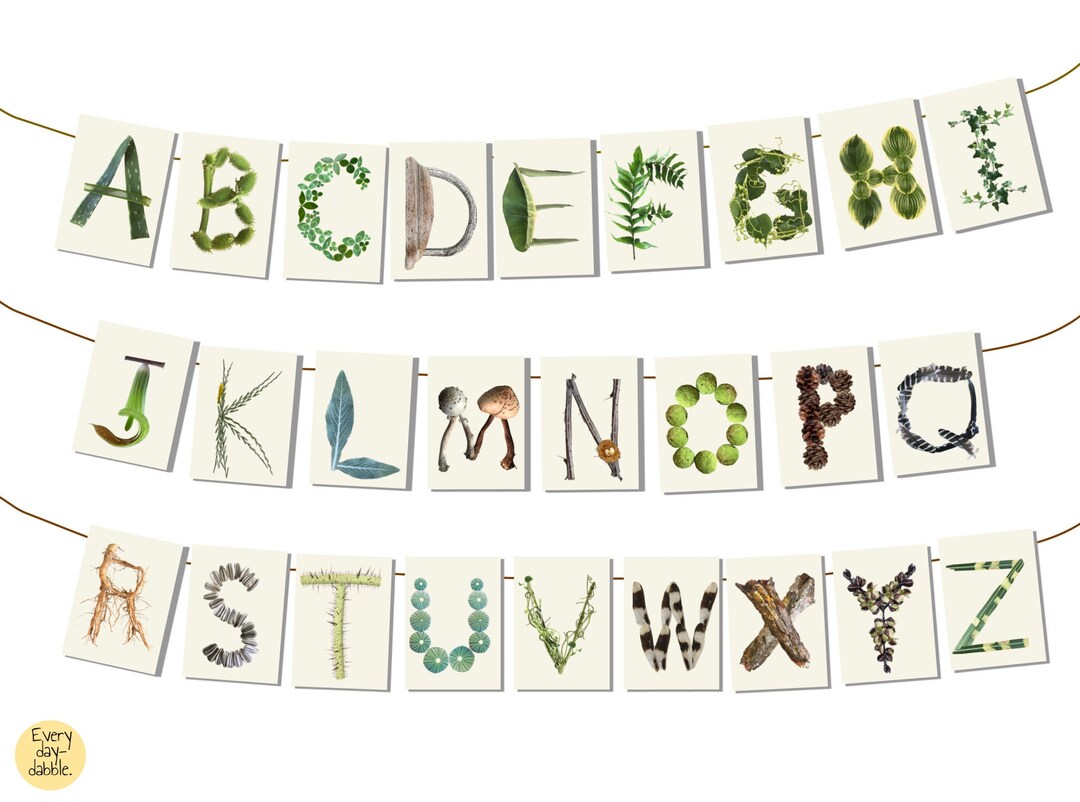 Nature Alphabet Letters Printable Banner - Botanical ABC - Reggio ...