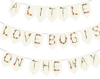 Ladybug Baby Shower Banner: Love Bug Garland - Customizable - DIY Unstrung