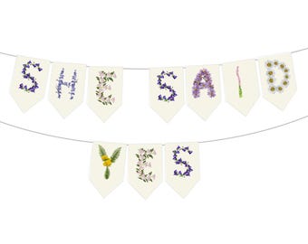 She Said Yes Banner: Customizable Rustic Wildflower Engagement Party Decor - (DIY Unstrung)