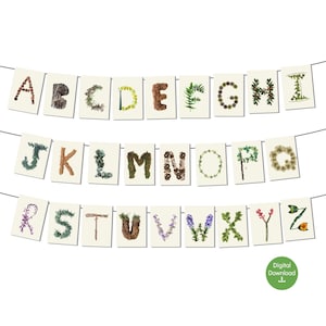 Letras basadas en la naturaleza - Letras para el aula Montessori Reggio - Piezas sueltas fonéticas