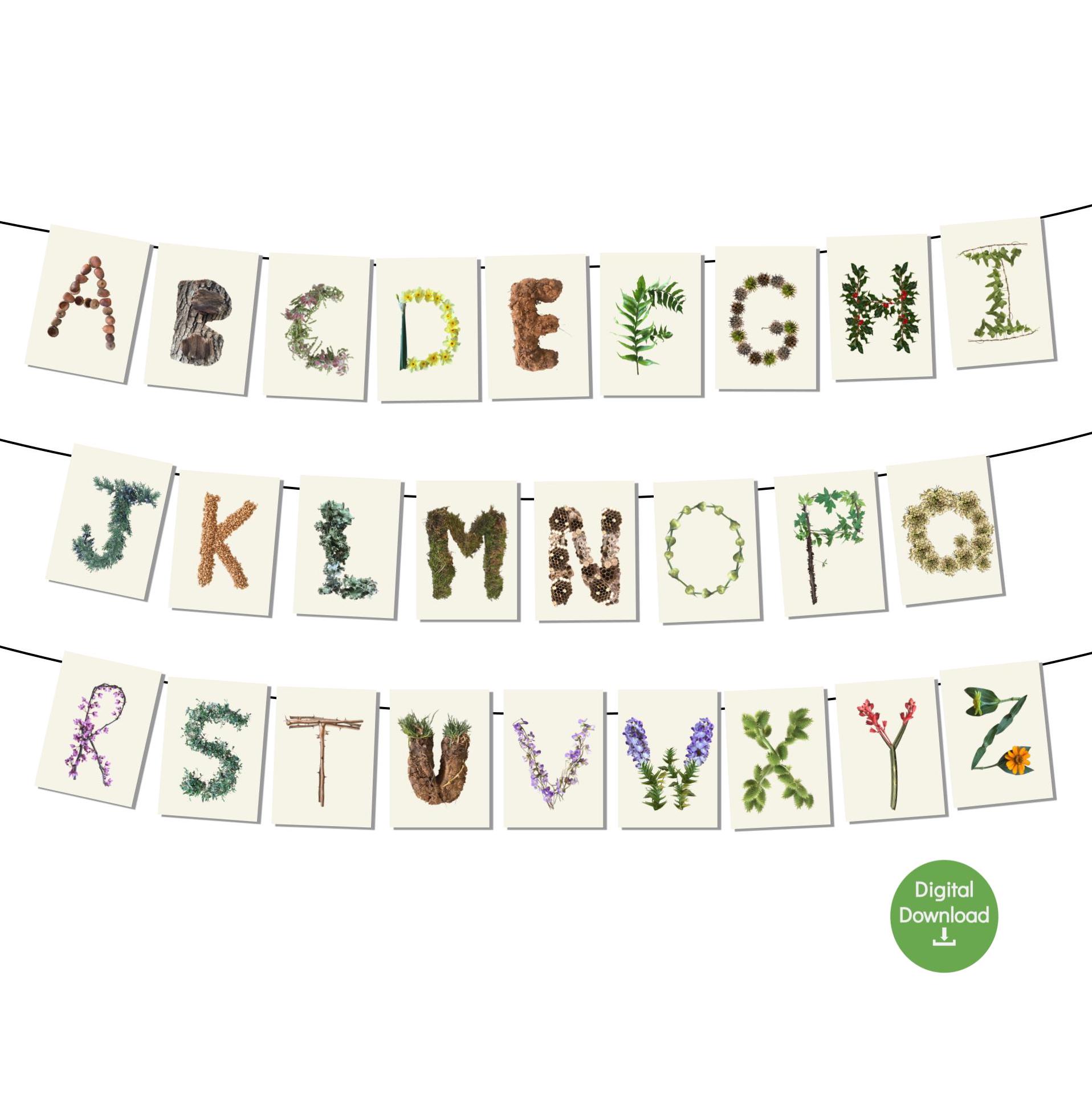 Nature Based Letters - Montessori Reggio Classroom Lettering - Phonetic Loose Parts - Etsy nature-based-letters-montessori-reggio-classroom-lettering-phonetic-loose-parts-etsy