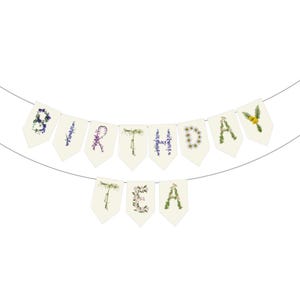 Personalized Floral Tea Party Banner | Birthday Tea Party Decor | Custom Tea Party Sign | Girls Tea Party (DIY Unstrung) Birthday Tea