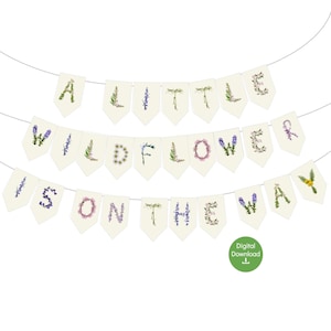 A Little Wildflower is on the Way - Printable Baby Shower Banner - Wildflower Spring Baby Shower Decor