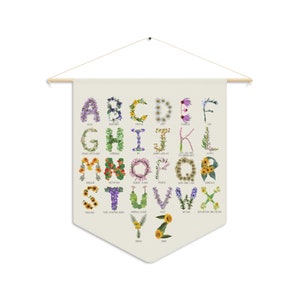 Wildflower Alphabet Wall hanging - Learn the names of flowers A - Z