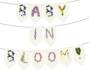 "Baby In Bloom" Floral Baby Shower Banner – Cardstock Bunting Garland For Girl's Flower Theme Party