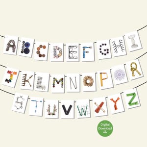 Cartes de l'alphabet objet réel - cartes mémoire ABC imprimables articles ménagers éducatifs en téléchargement numérique