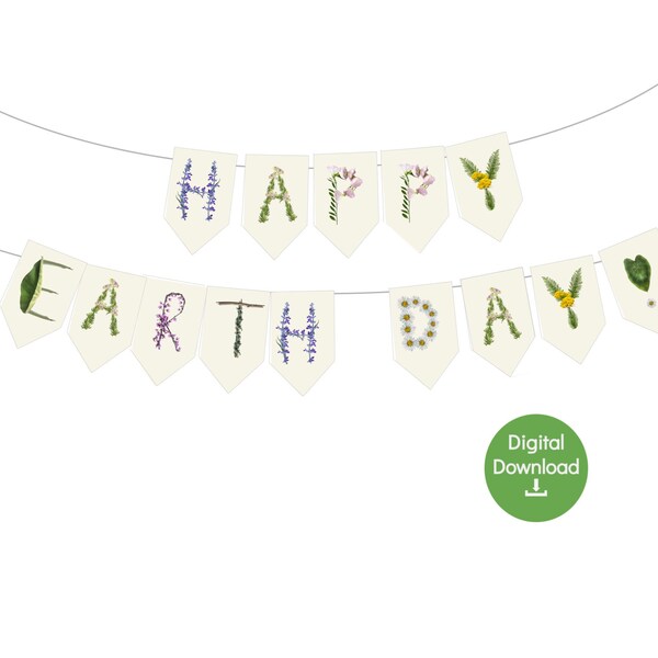 Happy Earth Day Banner zum Ausdrucken