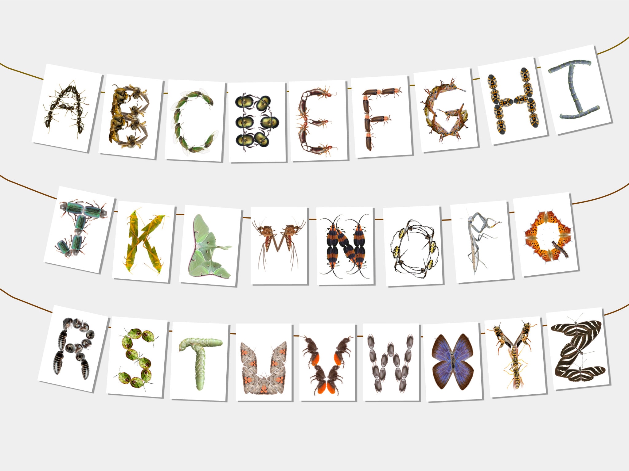 Alphabet Lettre A Imprimer Pour Banderole Alphabet de bogue imprimable pour faire une bannière un - Etsy Canada