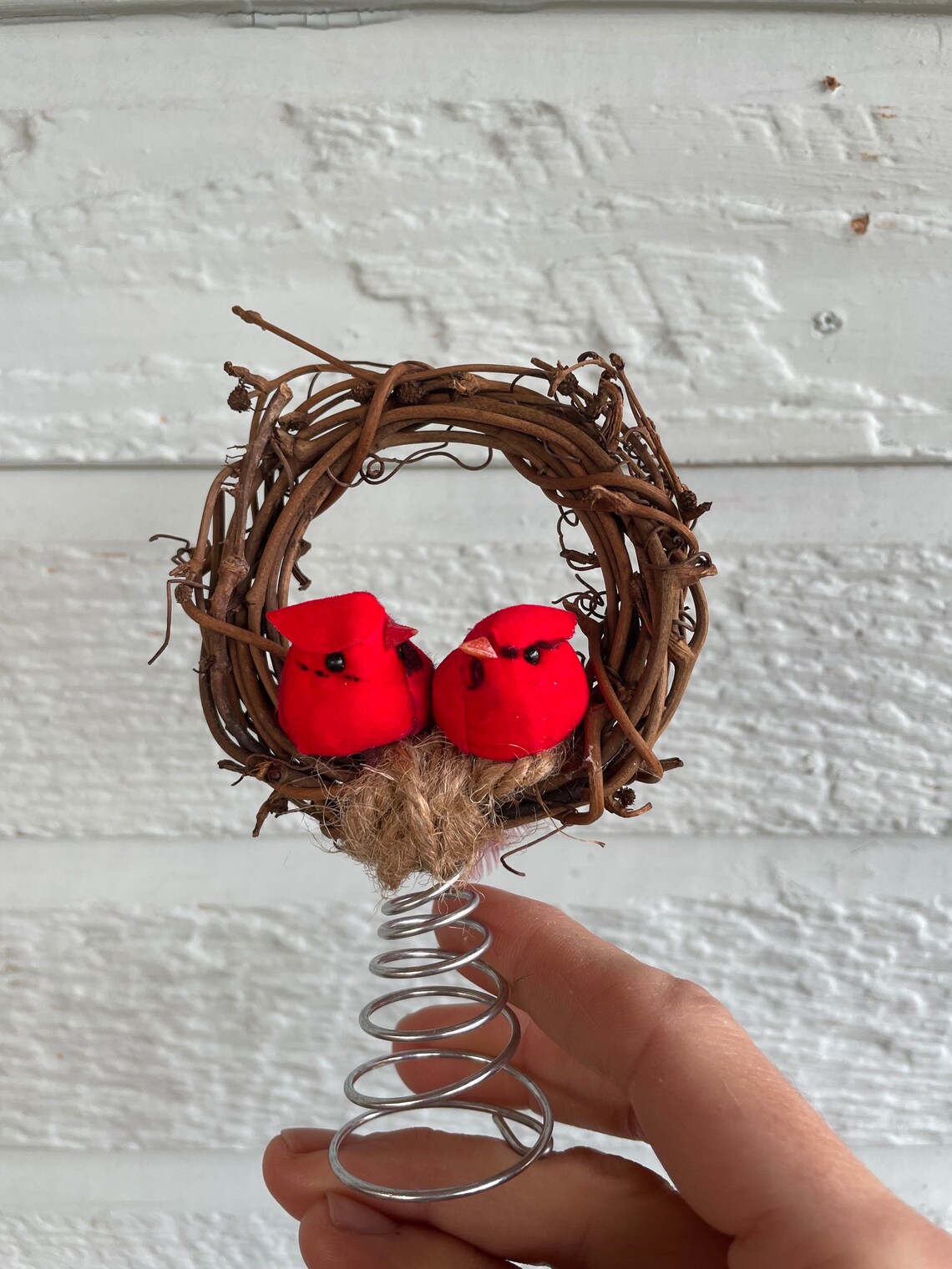 Red Bird Tree Topper Cardinal Tree Decoration Bird Tree Etsy