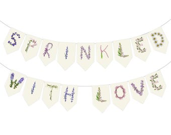 Sprinkled with Love Banner - Personalizable- Floral Baby Sprinkle Decorations - Boho Baby Sprinkle Girl   - (Unstrung DIY)