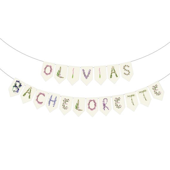 Custom Bachelorette Weekend Party Banner - Floral themed Bachelorette Party Boho -  Fairy Garden - DIY Unstrung