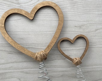 Heart Tree Topper | Wood heart with wire twist for Valentine Tree Topper