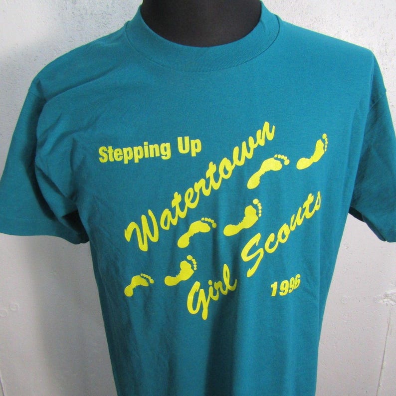 Vintage 1996 Single Stitch Girl Scouts Stepping Up T-Shirt Adult Size XL USA image 1