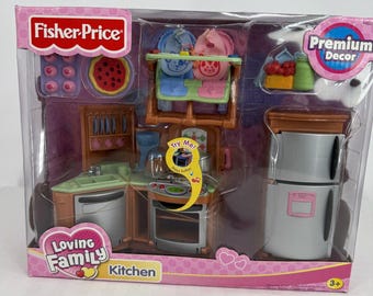 Fisher-Price Loving Family Kitchen Playset Lights Sounds Premium Decor NEW 2005