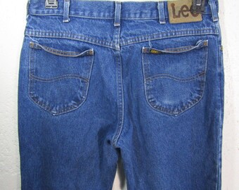 Jeans Lee Vintage para hombre, talla 32x30, hechos en EE. UU., mezclilla azul de los años 80, 100 % algodón.