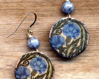 925 Fish Gold Stone Artisan Jewelry by Annaart72 Handmade Enamel Seahorse Earrings Sea Side Green Turquoise Blue Sterling Earring