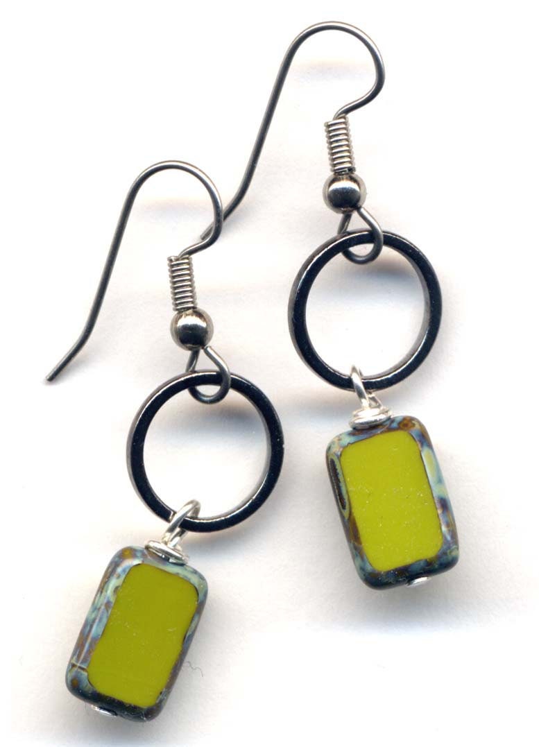 Olive Green Earrings Surgical Steel Earrings Avocado Green Etsy