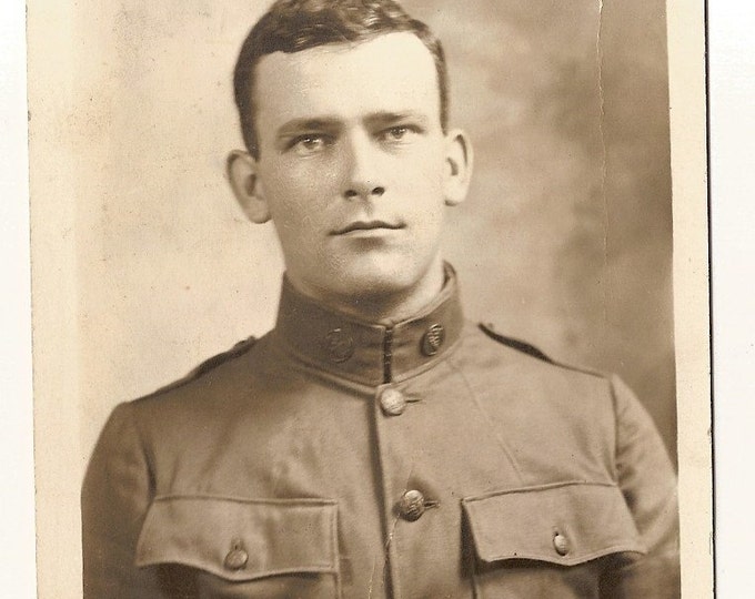 WW1 Military Postcardportrait Soldierreal Photorppc Etsy