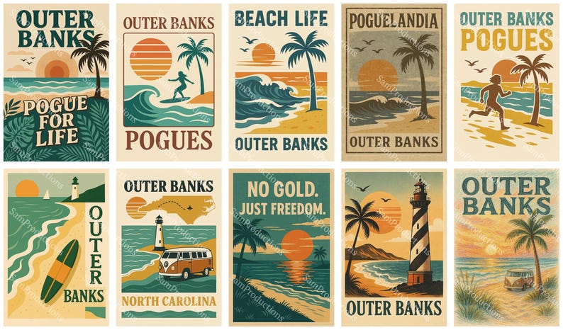 Outer Banks Printables 20 Downloads, Obx, Pouges, Beach Vibe, OBX - Etsy