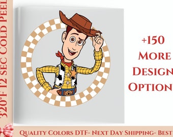 Disney Checkered Toy Story DTF Transfer, Toy Story Ready To Press, Disneyworld Full Color DTF Print, Heat Press Transfers, Cold Peel Dtf