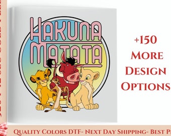 Retro Hakuna Matata DTF Transfer Ready to Press, Disney Safari DTF Transfers, Disney DTF Print Heat Transfer, Disney Safari Dtf Print, Simba