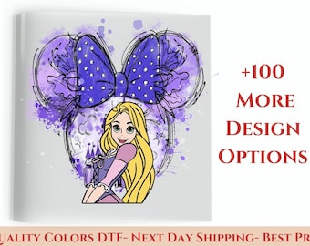 Disney Princess Dtf, Watercolor Rapunzel Dtf Transfers, Best Day Ever Ready To Press, Disney Girls Trip DTF Transfer, Heat Press Transfer