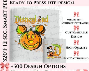 Disneyland Halloween Pumpkin Dtf,  Halloween Mickey Costume Dtf, Trick Or Treat Dtf, Disneyland Spooky Vibes Dtf, Halloween Mouse Dtf