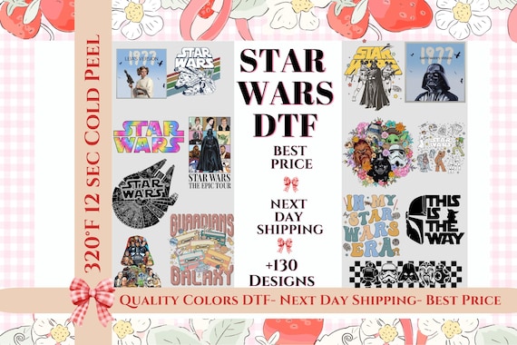 Disney Star Wars DTF Transfer, Galaxy's Edge Ready To Press, Disneyworld Full Color DTF Print, Disneyland Heat Press DTF, Cold Peel Dtf