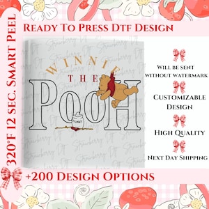 Winnie The Pooh DTF Transfer,Disney Ready To Press, Pooh Bear Transfer, Heat Transfer, Disneyland Birthday Family Trip DTF, Walt Disney Worl