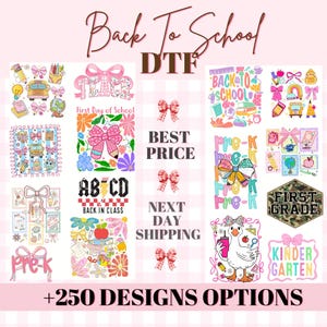 Coquette First Day Of School Dtf Ready To Press, Back To School Heat Transfer, Preppy Girly Kids Iron On, Teacher Kindergarten Dtf Print