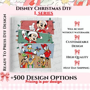 Disney Merry Christmas DTF Transfer, Disney Christmas Ready To Press, Disney Christmas Heat Transfer, Christmas High Quality, DTF Gang Sheet