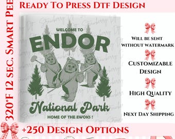 Endor National Park DTF Transfer, Home of The Evoks Star Wars Trip Ready To Press, Disney Star Wars Full Color DTF Print, Star Wars Dtf.