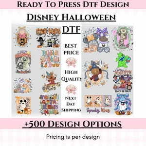 Disney Halloween Dtf Transfer, Disney Halloween Ready To Press, Personalized Disney Halloween Dtf, Gang Sheet, Disney Heat Press, DTF Print