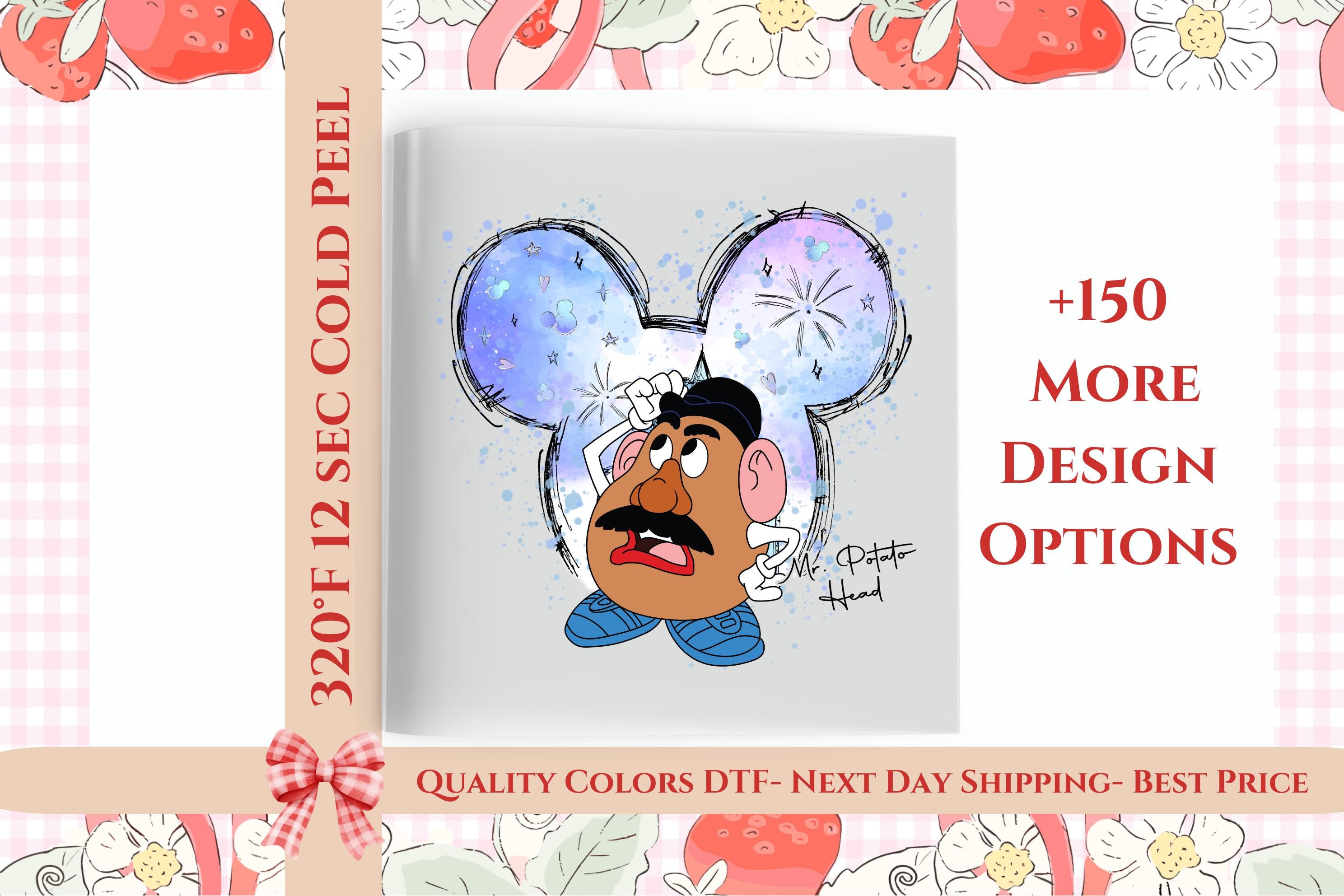 Toy Story Mr. Potato Watercolor Dtf Transfer, Mr. Potato Trip Tee Ready to Press, Mickey Ears Balloon Tee Sticker Heat Transfer, Dtf Print